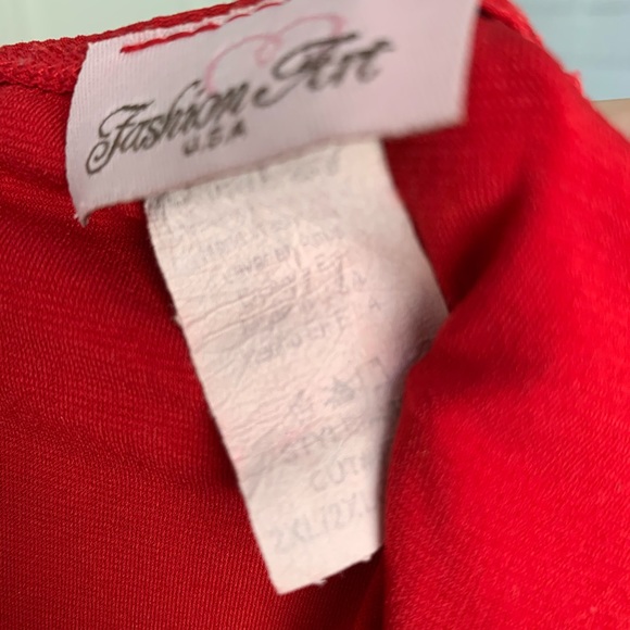 Fashion art red Napkin skirt dress 2XL - Picture 7 of 7